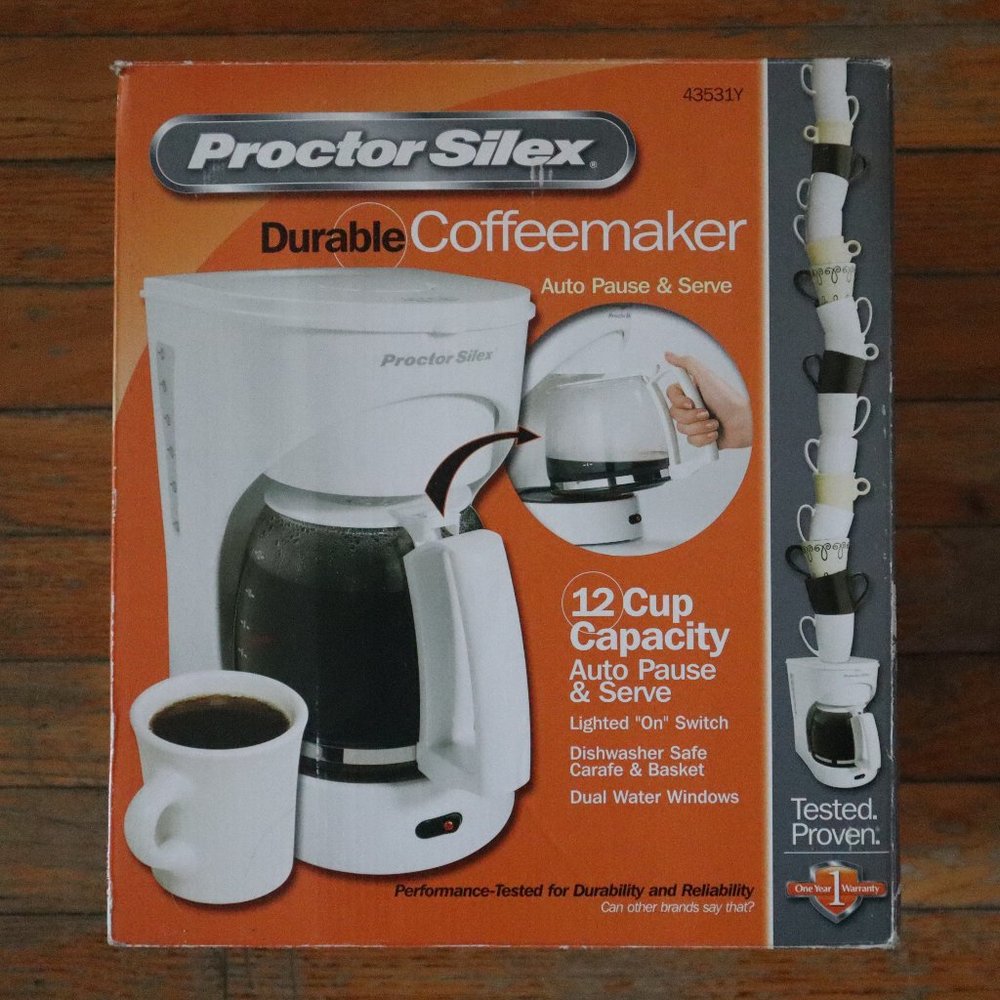 Proctor Silex Durable Coffeemaker - 12 Cup Capacity - Auto Pause & Serve